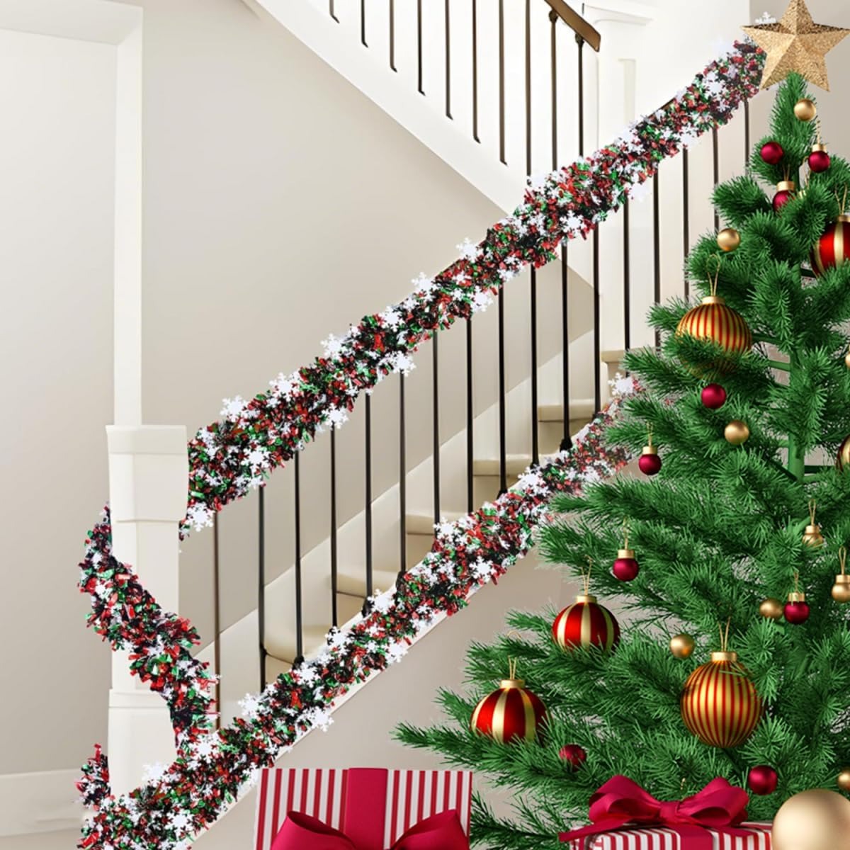 2M Hiasan Garland Natal Berwar - Tinsel Garland Decoration ulasan dan harga