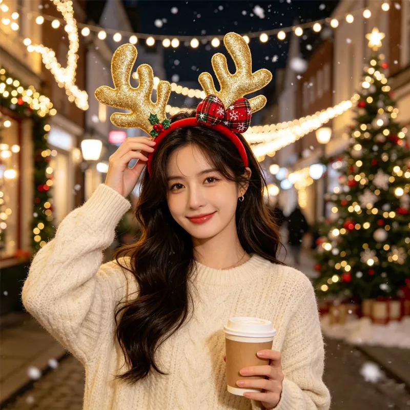 1-5 buah Bando Natal Bertema R - Reindeer Antlers Headband ulasan dan harga