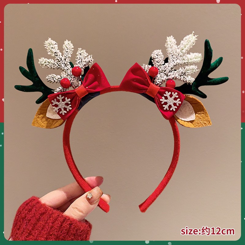 Bando Natal Lucu dengan Hiasan - Reindeer Antlers Headband ulasan dan harga