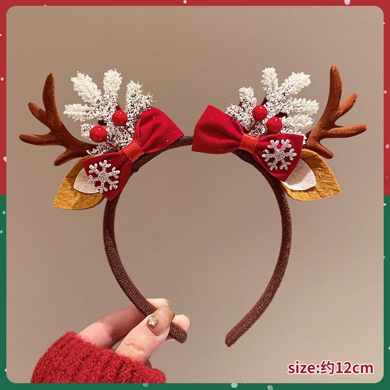 Bando Natal Lucu dengan Hiasan - Reindeer Antlers Headband ulasan dan harga