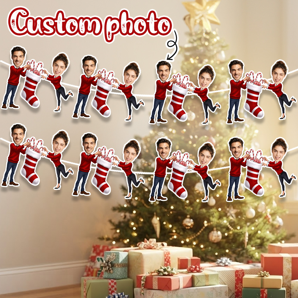 8/16/24PC Hiasan Natal Kustom  - Christmas Stocking Hanging ulasan dan harga